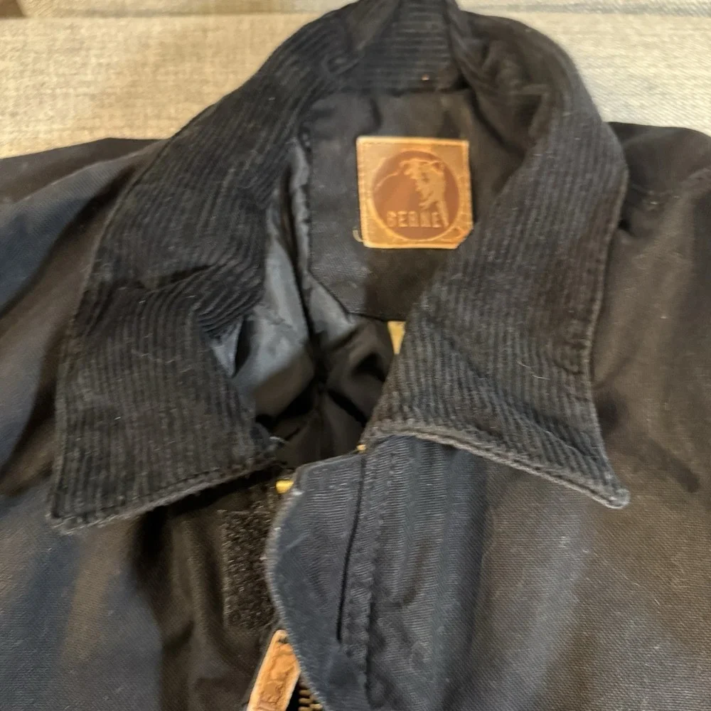 Berne Duck Canvas Work Jacket Black XLR 48–50 Quilted Lined